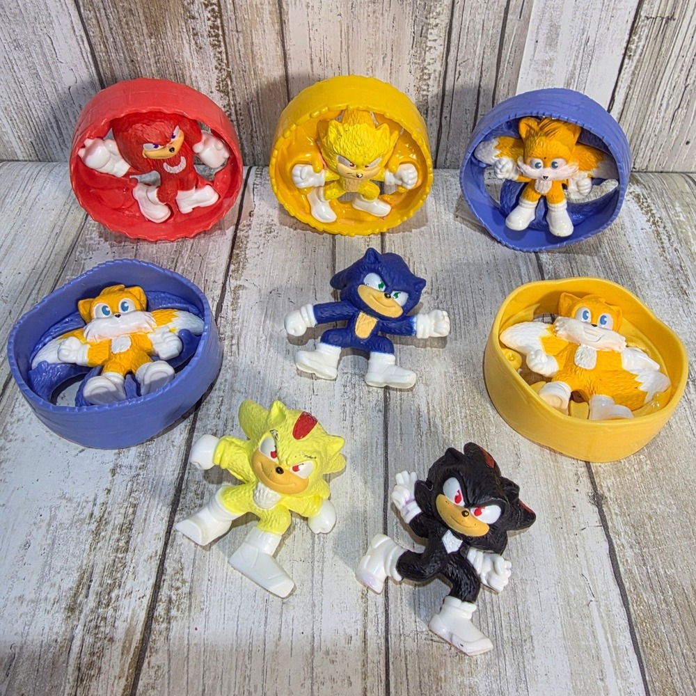 Sonic the Hedgehog Movie Action Figure Lot Sonic Tails Knuckles Shadow 8pc